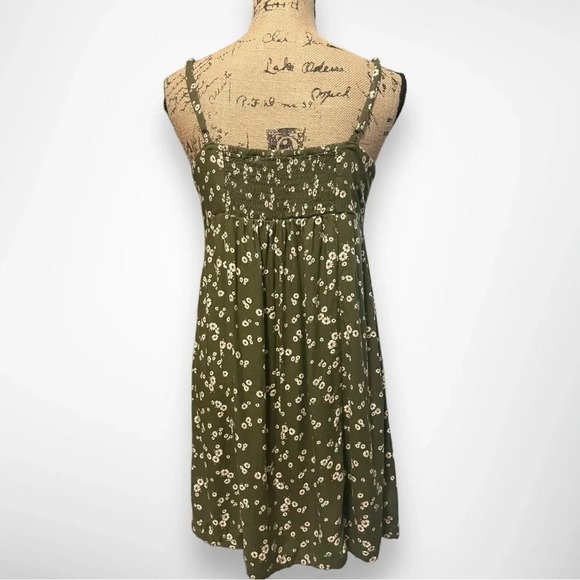 ARIZONA JEAN COMPANY 90's Green Floral Spaghetti Strap Mini Dress Large | EUC - Picture 3 of 7